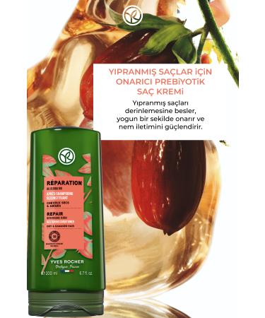 Yves Rocher Repairing Prebiotic Conditioner for Damaged Hair (Reparation) - Silicone Free & Vegan-200 ml - Buy Online on GoSupps.com