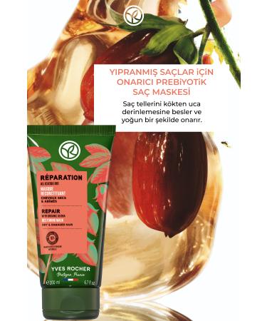 Yves Rocher Repairing Prebiotic Hair Mask for Damaged Hair (reparation) - Vegan-200 Ml - Buy Online on GoSupps.com