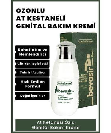 Herbalfarma Bevasir Ozonated Horse Chestnut Genital Care Cream 50 ml - Relaxing and Moisturizing Skin Rejuvenator