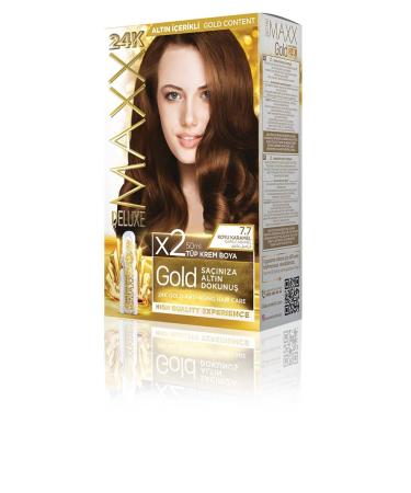 MAXX DELUXE Golden Series 24k Gold Content Tube Dye and Hair Care Serum (2X50 ML)