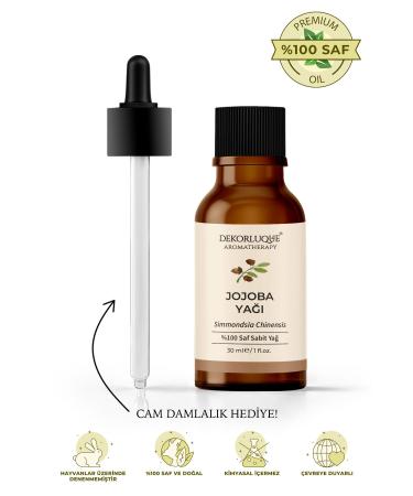 DEKORLUQUE Jojoba Oil 0 Pure & Natural Cold Pressed Fixed Oil Skin Care Oil 30 ml