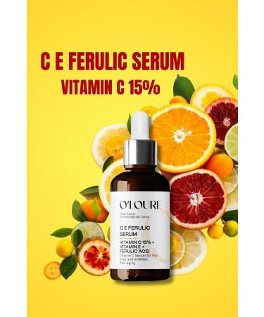 o'loure beauty CE Ferulic Serum Vitamin C - Ferulic Acid Vitamin E Anti-Aging Vitamin C Skin Serum - Buy Online on GoSupps.com