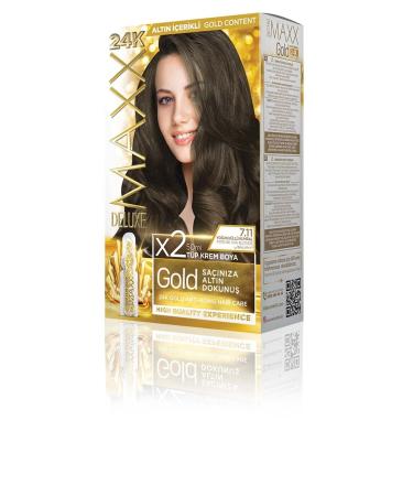 MAXX DELUXE Golden Series 24k Gold Content Tube Dye and Hair Care Serum (2X50 ML)