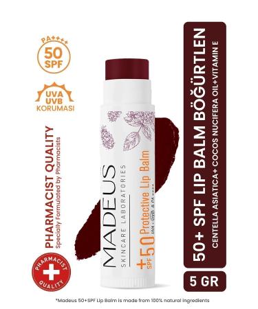Madeus Skincare Laboratories Spf 50 Intense Moisturizing Tinted Lip Moisturizer Lip & Cheek Balm Blackberry 5 gr
