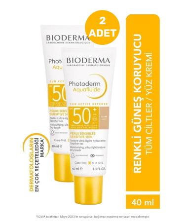 Bioderma Photoderm Aquafluide Claire Light SPF50 40 ml 2 Pieces