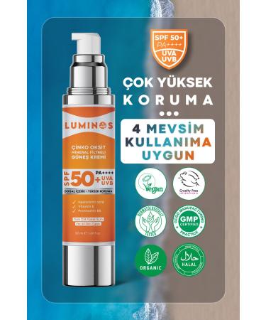 Natural Luminos Zinc Oxide Mineral Filter Spf 50 Natural Sunscreen - 50ml - Buy Online on GoSupps.com