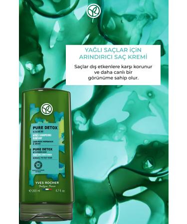 Yves Rocher Purifying Conditioner for Oily Hair (Pure Detox) - Vegan-200 ml - Buy Online on GoSupps.com