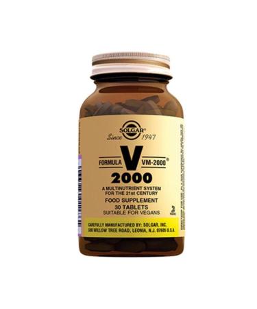 Solgar Formula Vm-2000 Multivitamin & Mineral Supplementary Food 30 Tablets