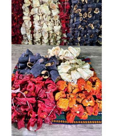 gazisofraantep Stuffed Mixed Dry (EACH SERIAL 23-25 PIECES OF EGGPLANT ZUCCHINI SWEET PEPPER KAPYA) - Buy Online on GoSupps.com