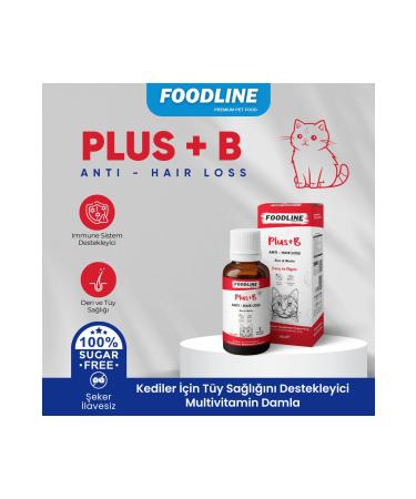 Foodline Plus +B Drops for Cats 50ml | Multivitamin with Biotin to Support Hair Health - Buy Online on GoSupps.com