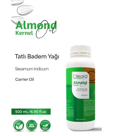 Oleora Sweet Almond Oil Pure Undiluted Fixed Oil (Kernel Almond Oil) Undiluted Pure 500 mL