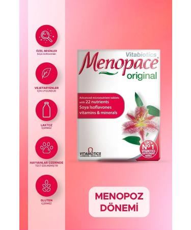 Vitabiotics Menopace Menopause Support Vitamin Containing Soy Isoflavones Magnesium Selenium 30 Tablets