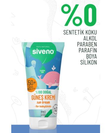 Siveno 0 Natural Baby Sun Cream Anti-Stain Antioxidant Moisturizing Herbal Uva Uvb Spf50 50 ml - Buy Online on GoSupps.com