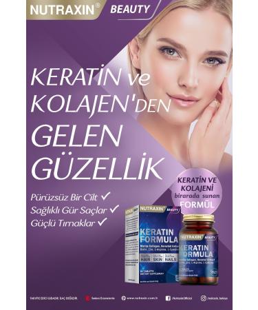 Nutraxin Keratin Formula 60 Tbl - Hair Care Vitamin Collagen Keratin Biotin Zinc L-arginine L-cysteine - Buy Online on GoSupps.com