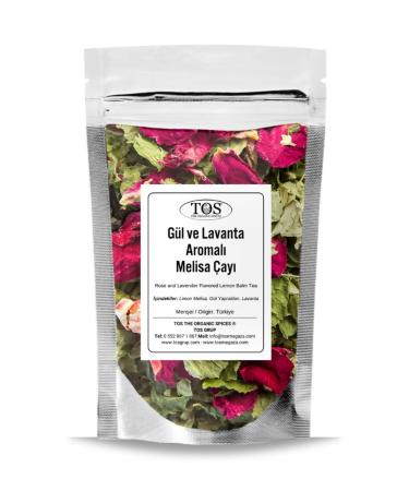 TOS The Organic Spices Rose and Lavender Flavored Lemon Balm Tea 100 gr (1st Quality)