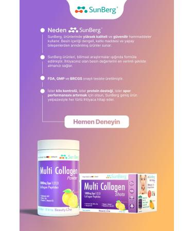 SunBerg Multi Collagen 30 Shot Type 1 2 3 Hyaluronic Acid Biotin Zinc - Buy Online on GoSupps.com