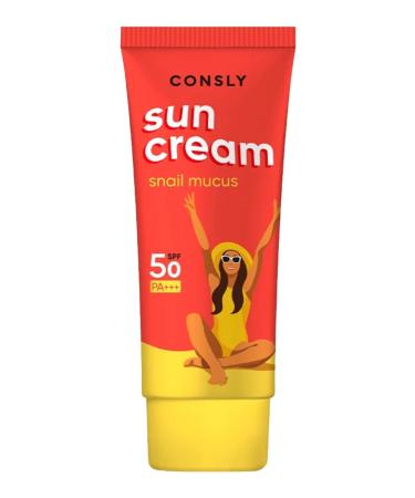 CONSLY Snail Mucus Extract SPF 50 + PA +++ Sun Cream Consly Snail Mucus Sun Cream 50 ml - Buy Online on GoSupps.com