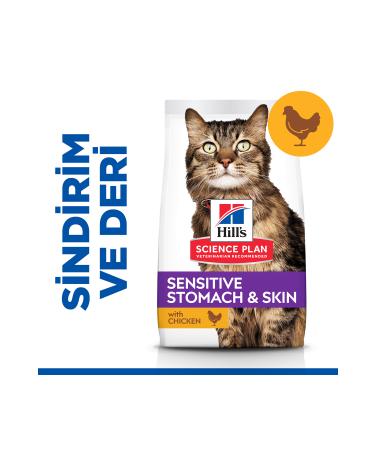 Hill's SCIENCE PLAN Adult Cat Food Chicken for Stomach and Skin Sensitivity 1.5 kg x 2 Pieces