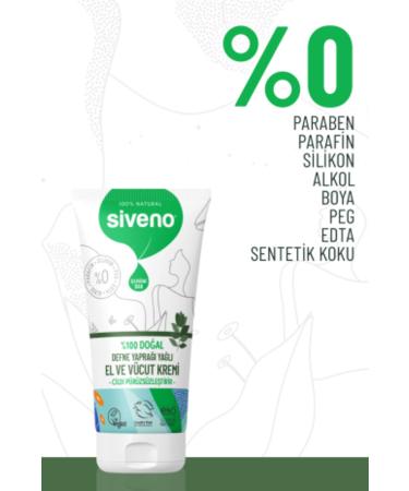 Siveno 0 Natural Hand and Body Cream Laurel Smoothing Soothing Repairing Moisturizing Vegan 50 ml - Buy Online on GoSupps.com