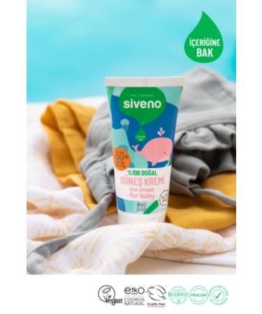 Siveno 0 Natural Baby Sun Cream Anti-Stain Antioxidant Moisturizing Herbal Uva Uvb Spf50 50 ml - Buy Online on GoSupps.com