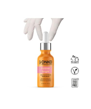 Onko Dermaceuticals Forever Bright Anti-Blemish Face Brightening Serum 30ml. Kojic Acid And Alpha Arbutin - Buy Online on GoSupps.com
