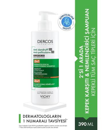 Vichy Dercos 2 in 1 Anti-Dandruff & Moisturizing Shampoo 390ml Passi.2254