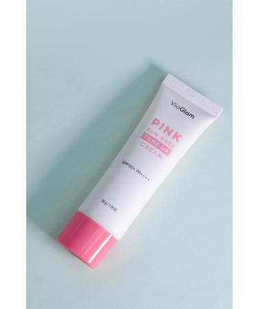 VioGlam Pink Sun Base Tone Up Cream Spf50 Pa / Tone Equalizing Sunscreen Cream - Buy Online on GoSupps.com
