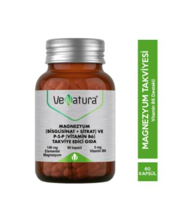 NOVAFACE STD Venatura Magnesium Bisglycinate Citrate P 5 P Vitamin B6 60 Capsules (SINGLE)