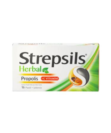 NOVAFACE STD Strepsils Herbal Propolis Flavored 16 Pastilles (SINGLE)