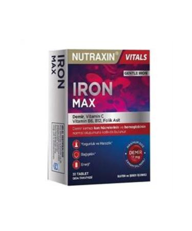 Nutraxin STD Nutraxin Iron Max Food Supplement 30 Tablets (SINGLE)