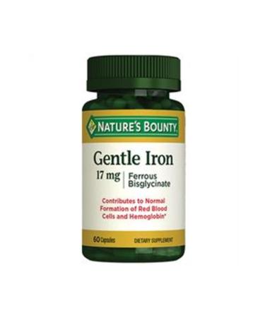 NOVAFACE STD Natures Bounty Gentle Iron Supplementary Food 17mg 60 Capsules (SINGLE)