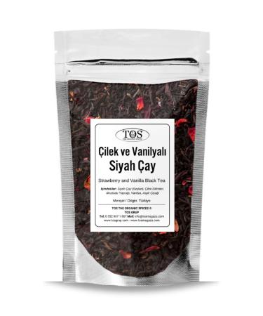 TOS The Organic Spices Strawberry and Vanilla Black Tea 250 gr (1st Quality)