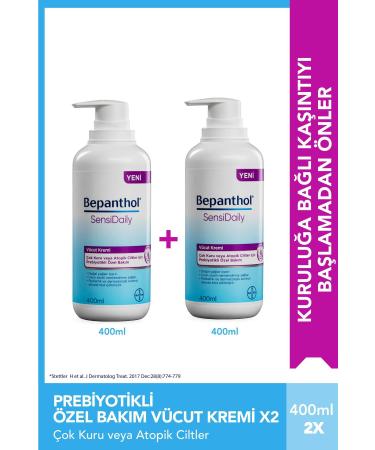Bepanthol Sensidaily Daily Intensive Moisturizing Body Care Cream 400 ml 2-Pack Advantageous Package