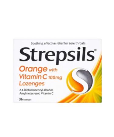 NOVAFACE STD Strepsils Orange and Vitamin C Flavored 24 Pastilles (SINGLE)
