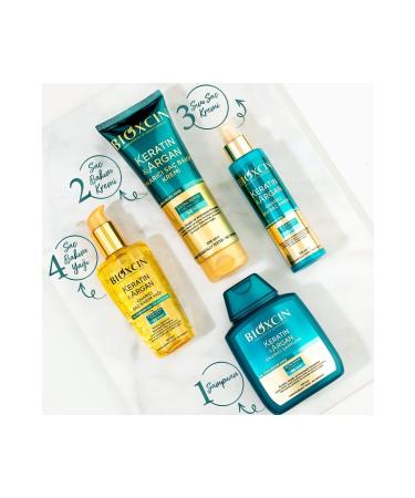 Bioxcin Keratin Argan Hair Care Set with Repairing Effect for Damaged and Damaged Hair - Buy Online on GoSupps.com
