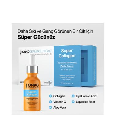 Onko Dermaceuticals Super Collagen Skin Care Serum 30ml. Hydrolyzed Collagen - Buy Online on GoSupps.com