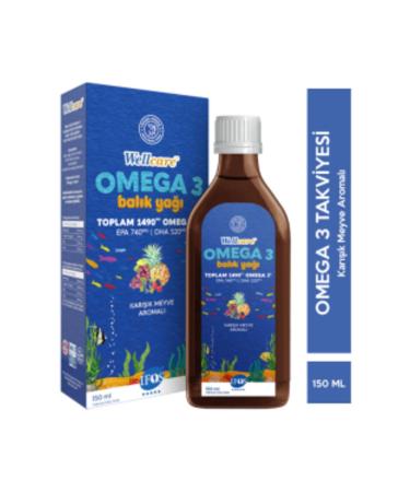 Wellcare Omega 3 Fish Oil 150 ml Mixed Fruit Flavored Fish Oil
