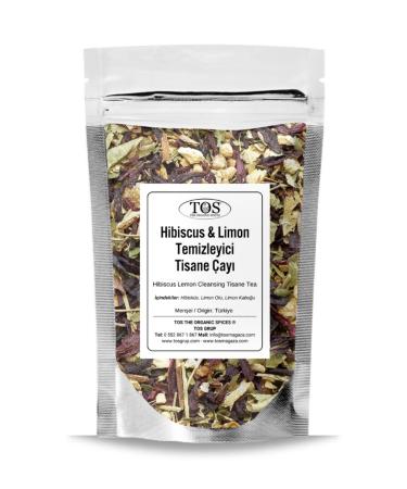 TOS The Organic Spices Hibiscus Lemon Cleansing Tisane Tea 250 gr (1st Quality) Hibiscus Lemon Cleansing Tisane Tea