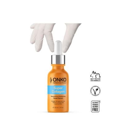 Onko Dermaceuticals Super Collagen Skin Care Serum 30ml. Hydrolyzed Collagen - Buy Online on GoSupps.com