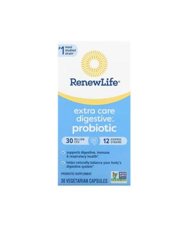 Renew Life Extra Care Digestive Probiotic 30 Billion Cfu 30 Vegetarian Capsules