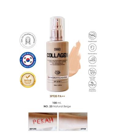 PEKAH Collagen Containing Intensive Concealer Water Based Foundation No: 23 Large Size 100ml