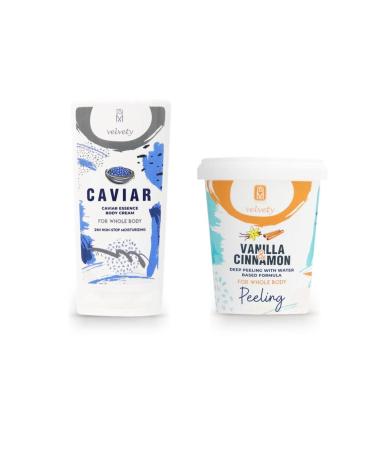 IDM CONCEPT VELVETY Cav ar Body Cream 250 Ml and Vanilla&Cinamon Body Peeling 400 Ml