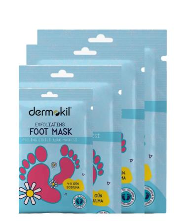 Dermokil Peeling Effect Foot Mask - Removes Dead Skin and Moisturizes - 4 Pieces