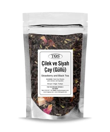 TOS The Organic Spices Strawberry and Black Tea (Rose) 100 gr (1st Quality)