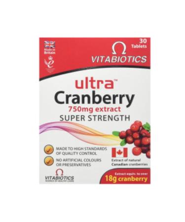 Vitabiotics STD Vitabiotics Ultra Cranberry 30 Tablets (SINGLE)