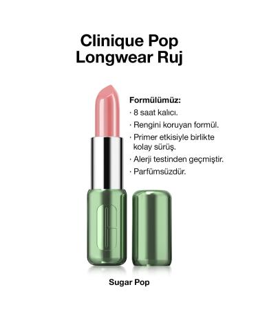 Clinique Pop Longwear Lipstick - Color: Sugar Pop - Shiny Finish