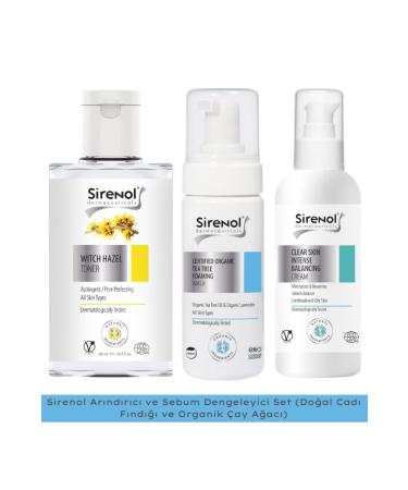 Sirenol Purifying and Sebum Balancing Set Natural Witch Hazel and Organic Tea Tree