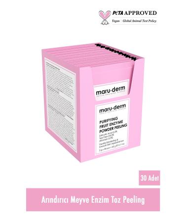 Maru.Derm Purifying Fruit Enzyme Powder Peeling 60 GR (Salicylic Acid 0.5% + Tea Tree Oil 2% + Allantoin 0.5%) - Buy Online on GoSupps.com