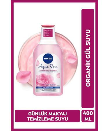 NIVEA Aqua Rose Micellar Make-Up Remover Water with Organic Rose Water 400ml Daily Make-up Moisturizer