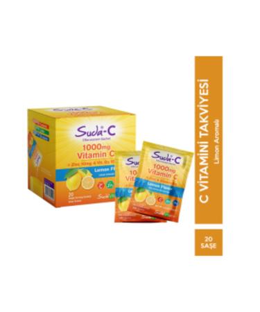 NOVAFACE STD Water Vitamin C 1000 mg Zinc D3 20 Sachets Lemon Flavored (SINGLE)